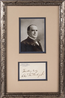 William McKinley Signed & Inscribed Cut With Photo In 10x16 Framed Display (JSA)